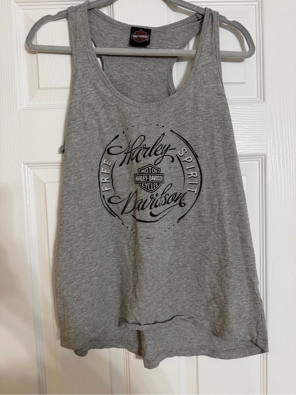 Harley-Davidson Gray Scoop Neck Logo Tank